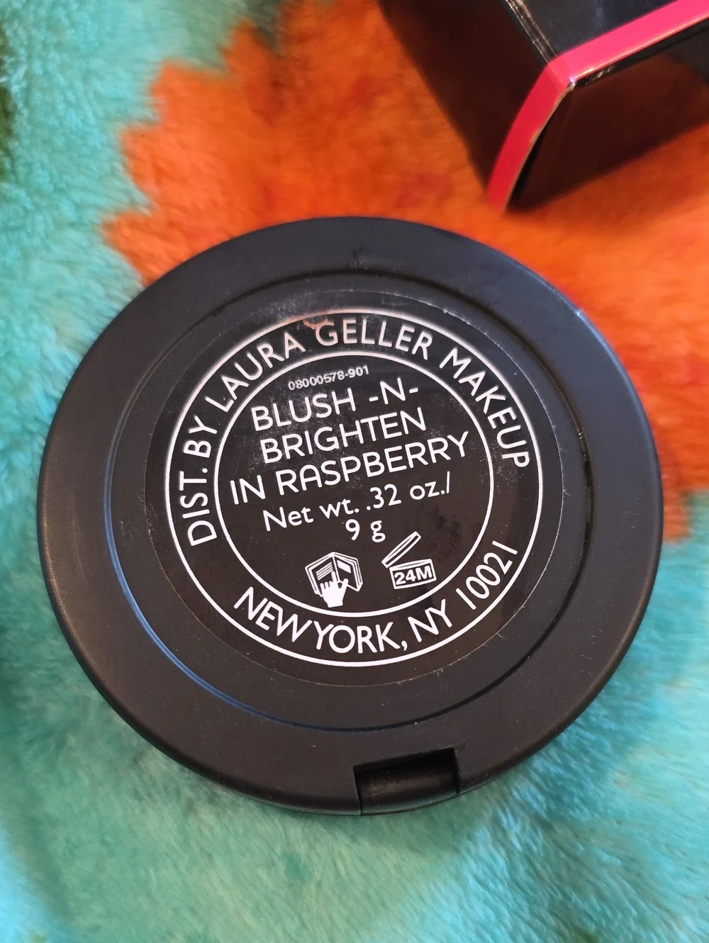 Laura Geller Raspberry Sugar Free Blush N Brighten Baked Blush & Brush NIB